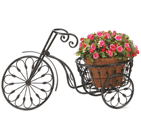 Nostalgic styling blooms to life when you add your favorite plant to this whimsical stand! Wrought iron curlicues form the shape of an old-fashioned bicycle from bygone days.