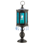 The blue of the desert sky brings brightness to the night, lending splendor to even the quietest evening. Sturdy standing candle cage is the perfect mix of artistic and exotic!