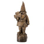 Wherever you roam, youll get a warm welcome home when youre greeted by this cheerful gnome! Rustic faux wood statue makes a fanciful folk art addition to your porch or garden.