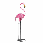 Looking to add fun and frolic to your surroundings? Then it’s time to think pink! Irresistibly charming metal flamingo sculpture brightens any room with a taste of the tropics - and at nearly 3 feet tall, it’s a style statement with serious smile power.