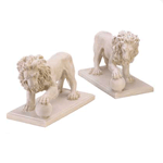 With paw perfectly poised atop an orb, this matching pair of magnificent lion statuary will guard your garden or walkway and add a regal flair to your kingdom.