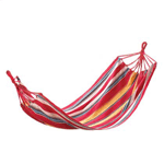 Add some sunny color to your backyard and bask in the sunshine or the shade with this lovely hammock. Striped with vivid colors, this relaxation station is sure to be a hit with the entire family.