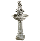 Water cascades over playful cherrubs in this enchanting home or garden fountain. Classically styled with flowing lines and faux granite finish.