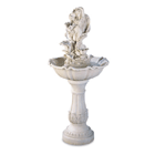 A fetching fairy maid pours water in sparkling tiers down a series of open blossoms. A splendid centerpiece for your garden!