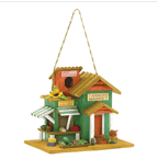 Here's a happy little hut that's just bursting with country charm! A rainbow array of fresh-picked goodies tempts flocks of flyers to 'pull up a perch' and enjoy a well-deserved rest.