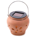 Mini terra cotta pot sheds lovely light most anywhere, thanks to its hidden solar light! A pretty addition to any garden that’s safe to enjoy, even around pets, children and crowds.