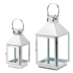 High-polish stainless steel and clear glass make this candle lantern a standout. Place your favorite candle inside or fill it with a collection of beautiful things to create a stunning display. Set it on your tabletop or hang it from its generous top-mounted loop.