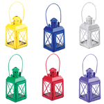 Brighten your living space, indoors or outdoors, with a pop of vibrant color and the shimmering shine of candlelight. This charming railroad-style candle lantern features a large handle and hinged door.