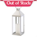 Uptown glamour abounds in this shining silver hurricane lantern. Add a colorful pillar candle inside to turn this dramatic accent into a decoration that glows with distinction! 18" high with hanging loop on top. 