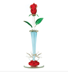 Your feelings never fade, so why should the bloom that you present to your beloved? Spun-glass rose delicately tipped with gold is an everlasting reminder of the beauty of romance.