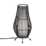 Light up the night with dramatic flair! This black metal slat table lamp features a flared framework and a neutral interior to turn the light of the bulb into fantastic glow.