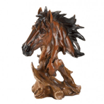 The unbridled beauty of this dramatic stallion bust will make a spirited statement in your decor. Perfect for your desktop, mantel or book shelf. 