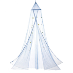 Wishing upon a star is easy and fun with this charming blue bed canopy. Hang it over any bed and delight in the scattered star cutouts that decorate the blue net that cascades down. Make bedtime magical! 