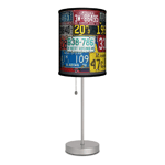 Honk if youre licensed to style! This vintage license plate table lamp is the perfect finishing touch for your man cave, craft room or bedroom, and its slim profile allows it to fit just about anywhere. Simply pull the stainless steel cord to illuminate your space with a truckload of charm.