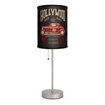 Rev up the style in any room with this retro-cool table lamp. The vintage shade features a Hollywood Hot Rod that any car aficionado will love, and lighting it up is as easy as pulling the stainless steel cord. The lamps slim design makes it the perfect accent for even the smallest spaces.