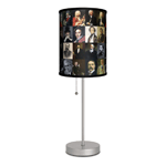 Let a symphony of light fill your room with this fantastic table lamp. Slim in design, this stainless steel lamp will fit just about anywhere and the shade features some of the worlds most talented composers that are ready to illuminate your room with style. Made in USA. 