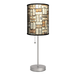 Cheers! This wine-inspired table lamp is the perfect finishing touch for your bar or buffet. Pull the stainless steel cord to illuminate the neatly arranged wine corks printed on the round shade. The slim design of the lamp makes it easy to add to even the smallest space.