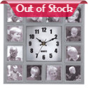 Take a time-out to enjoy your favorite memories! Contemporary quartz wall clock gets a personal touch when a dozen of your favorite photos decorates the dial. An instant work of art the whole family will love! 