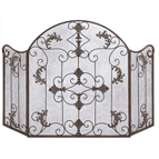 A warm, rustic finish and ornate scrollwork give this metal screen the look of a timeless Italian treasure, graciously keeping stray sparks and fireplace embers at bay. A handsome enhancement for any décor!