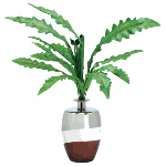 Enjoy the beauty of lush greenery but skip the messy upkeep! Lifelike fabric plant in its own elegant vase is perfect for home or office, adding a touch of the tropics to liven any setting.