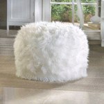 What a heavenly way to rest your feet! Increase your home’s cozy factor instantly with this fuzzy white ottoman, and watch as friends, family, and even pets are drawn to its cloud-like comfort.