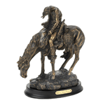 An iconic statue that has become a widely recognized piece of Americana, this beautiful recreation of “The End of the Trail” spares no detail. Its lustrous bronze finish shows all the fine nuances and will enhance any decor.