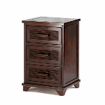 Sleek and attractive, this dark wood-finished unit is equally at home beside a bed, or adding storage next to a sofa. Three roomy drawers hold plenty of items right at easy reach, yet neatly out of sight.