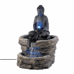 Buddha in repose is the timeless image of Zen serenity, shown here as a sophisticated centerpiece surrounded by water’s gentle flow. An elegant decoration that instantly turns any garden into a tranquil retreat!