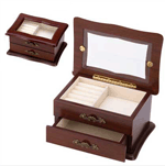 Find your favorite jewelry in seconds with this unique keepsake box with see-through window! An elegant addition to your vanity or dresser, this beautiful chest features rich fabric lining throughout and special organizer section for earrings, rings and other small treasures.