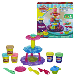 Want a treat without the sweet? This Cupcake Tower set lets you create a beautiful stack of delicious-looking Play-Doh cupcakes! You can make one cupcake after another with the mold and then arrange your creations on the tower. Then use the tower's extruder and your 2 colours of Play-Doh Plus compound to ""frost"" them! Make Play-Doh bows, teddy bears and other decorations with the tower's molds for the finishing touches. You'll be a cupcake ""baker"" extraordinaire with the Cupcake Tower set! 