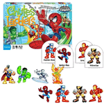 This unique item gives you exciting Chutes and Ladders gameplay coupled with ever-popular Marvel Superhero Squad characters. Spider-Man, Iron Man, Wolverine, and more join your child in this thrilling, up-and-down game! 2 to 4 players.