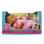 Little girls can have the love and fun of real babies with this Baby Alive Luv n Snuggle Baby Doll Brunette! She's a soft and cuddly little doll who needs your daughter to take care of her and cuddle her. She comes with a blanket for sleepytime, and a fun accessory for when she needs comfort and care. Her thumb goes in her mouth, just like a real baby! You'll love watching your little girl learn about being a mommy with the Luv 'n Snuggle Baby doll! 