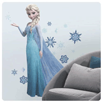 Follow Elsa as her icy powers trap the kingdom of Arendelle in an eternal winter. This giant Frozen wall decal is easy to apply on any wall or flat surface, and can be removed and repositioned countless times. Frozen fans will be delighted by the sparkling glitter elements on this design! A great decorating pick for any fan of the film. 