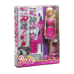 Barbie has always been on the leading edge of fashion, and her shoe closet proves it! This set comes with a Barbie doll in a pretty pink dress and a wide variety of shoes and accessories that she can mix and match. 