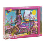 Skipper and Chelsea are off on a fantastic ride with their bicycle built for two. This set comes with the dual bicycle, both dolls, and helmets for both. Strap their feet to the pedals and push them around for bike-riding run.