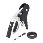 Stop struggling and start sipping sooner with this easy-to-use wine opener set! Stubborn corks are no match for this handy opener that pierces the cork and pulls it out with swift action and fluid movement. The set includes two different-length corkscrews and a foil cutter that helps remove the bottle wrapping over the cork. Cheers!