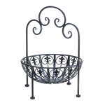 Perfect for your countertop or dining table, this iron standing bowl features French flourishes and a decorative handle. Its ready to be filled with fruits, vegetables, or can simply be used for decorative display. Contents not included.