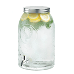 Country style never tasted so sweet! This charming glass beverage dispenser features a chicken-wire pattern and a rooster on the front. The metal screwtop lid and spigot with easy on/off motion will keep your guests coming back for more. Perfect for sweet tea or lemonade on a summers day! Holds 1.7 gallons of liquid. Hand wash with cold water only.