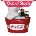 From the Coca-Cola Collection, it's the Coca-Cola Polar Bear Cookie Jar! This ceramic cookie jar measures 9 3/4-inches tall, and features the polar bear from the Coca-Cola commercials sipping a Coke from inside a red ice bucket that reads, "Drink Coca-Cola." The Polar Bear Cookie Jar makes the perfect gift for the vinDescriptione Coke collector! 