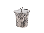 The perfect compliment to your party table, this aluminum ice bucket is equal parts art and charm. The textured birch bark finish will draw attention from your guests, while the twig-topped lid keeps the ice inside from succumbing to the heat too soon. 