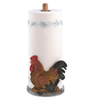 A bright red rooster keeps a fresh roll of paper towels right within easy reach. Colorful country style is easy with this clever countertop companion!