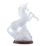 From the pages of myth gallops this majestic unicorn, carved in frosted splendor and glowing with an ever-changing rainbow of light. 