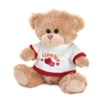 Make a declaration of your love that will make that special someone feel all warm and fuzzy! This adorable plush bear is outfitted with a fleecy white top with red trim that features "I Love You" embroidered on the front along with two hearts.