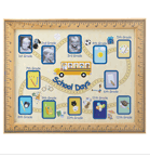 Fun photo frame traces your child’s progress through school from start to finish! A warm-hearted way to display your ongoing pride as your favorite student makes his or her way towards graduation. No Easel back. 2 saw-tooth on back for hanging.