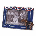 Create a photographic tribute to a long-lost hero with this patriotic full color frame! This distinctive addition to the Painted Ponies collection lets you display your portrait with true American pride. Holds a 4" x 6" photo. Easel on back.