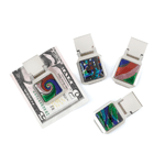 Glowing art glass and gleaming silver finish turn everyday money clips into miniature works of art! A glamorous way to add the look of luxury that shows off your singular sense of style.