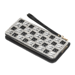 Black and white checks are timelessly chic and always fashion forward! This gorgeous crystal wallet features large faceted black and clear gems framed by rows of glittering stones. It will easily hold your cards and cash, and even comes with a wrist strap so you can carry it in style.